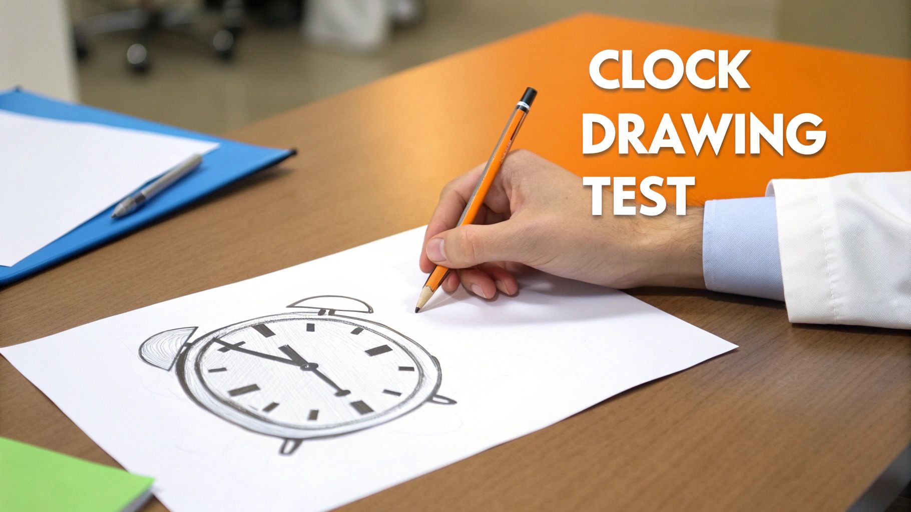 An example of a clock drawn for a dementia test