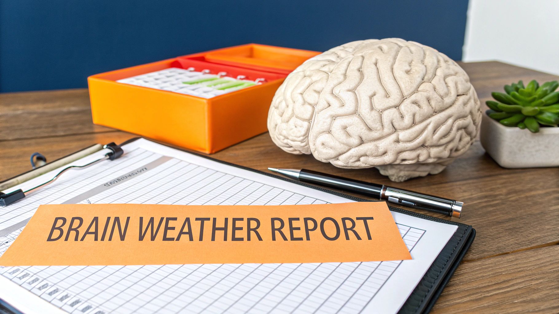 A medical professional reviewing a patient's concussion questionnaire on a clipboard.