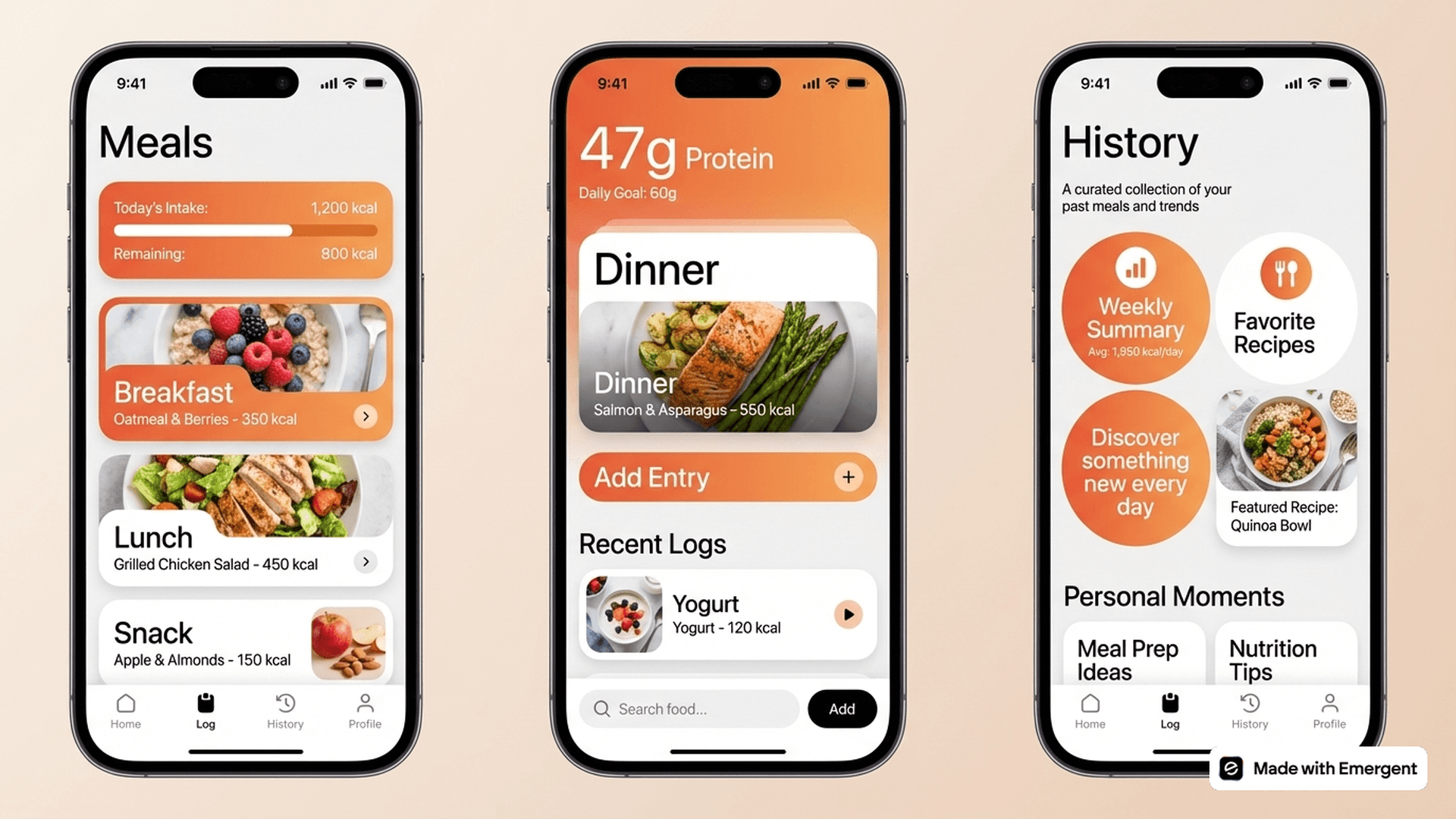 Log Meals App Made with Emergent