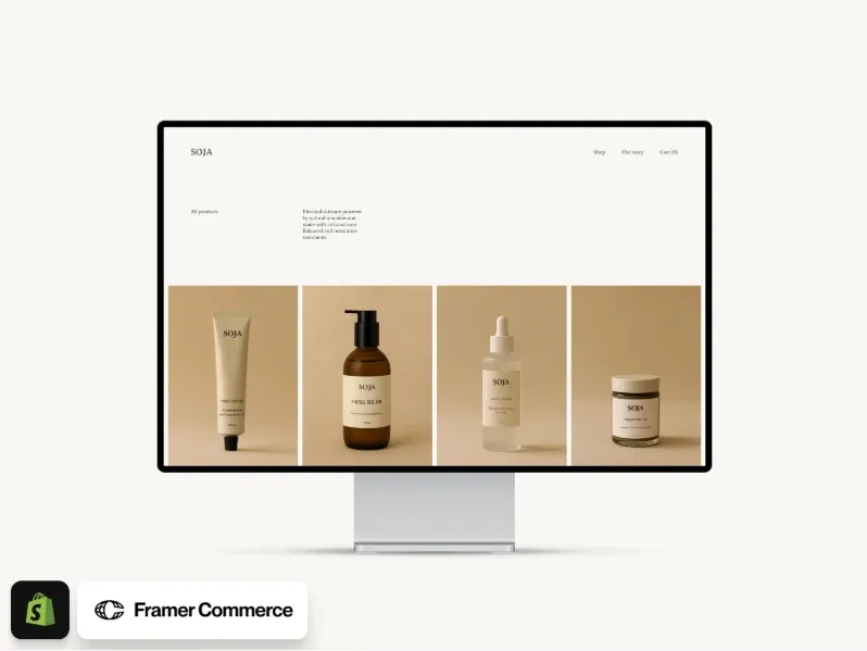 SOJA framer shopify template