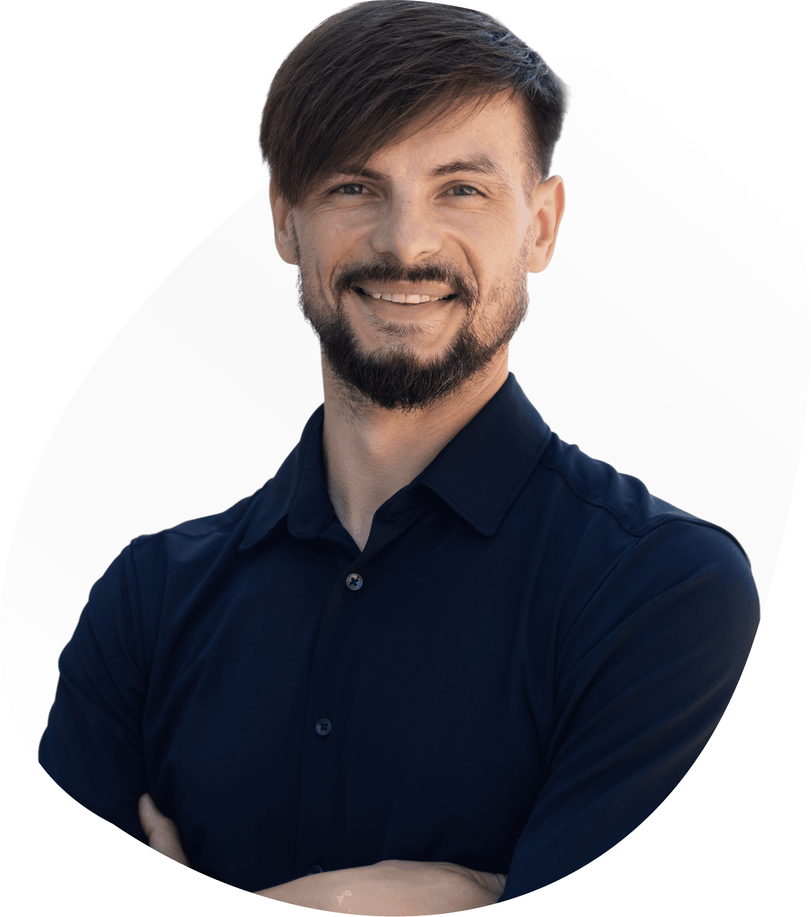 Staff image in happy mood