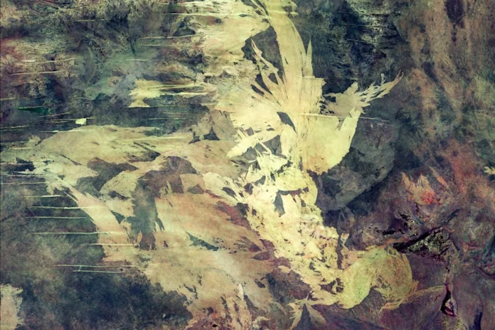 brown and green abstract art