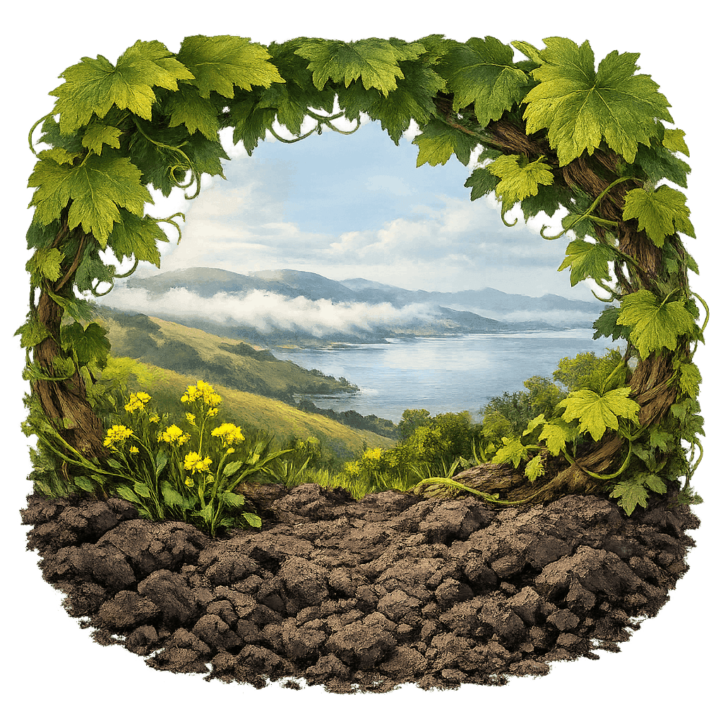 Detailed graphic of the Carneros wine region.