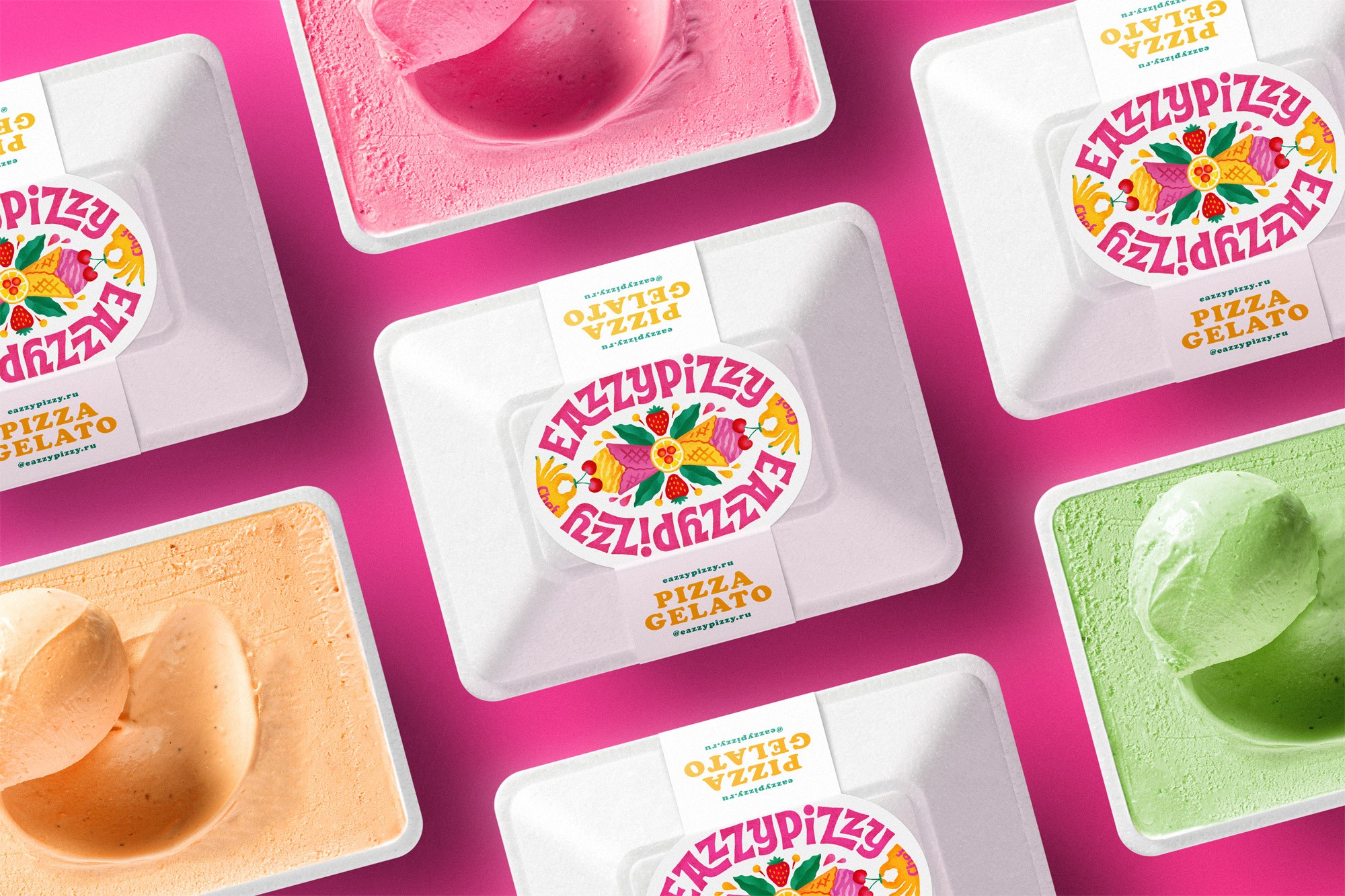 Streetside billboard with flyposters of the Batch.Works brand and illustrations