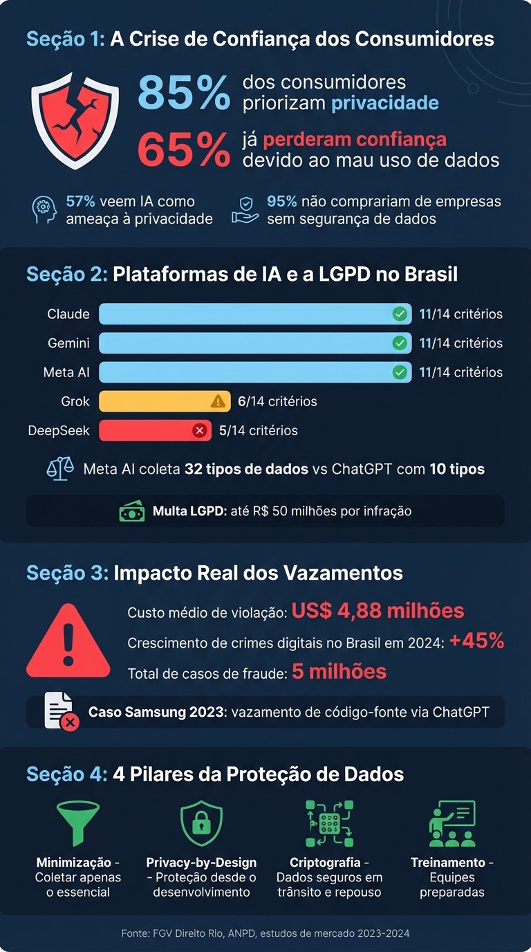 Estatísticas de Privacidade de Dados e IA no Brasil