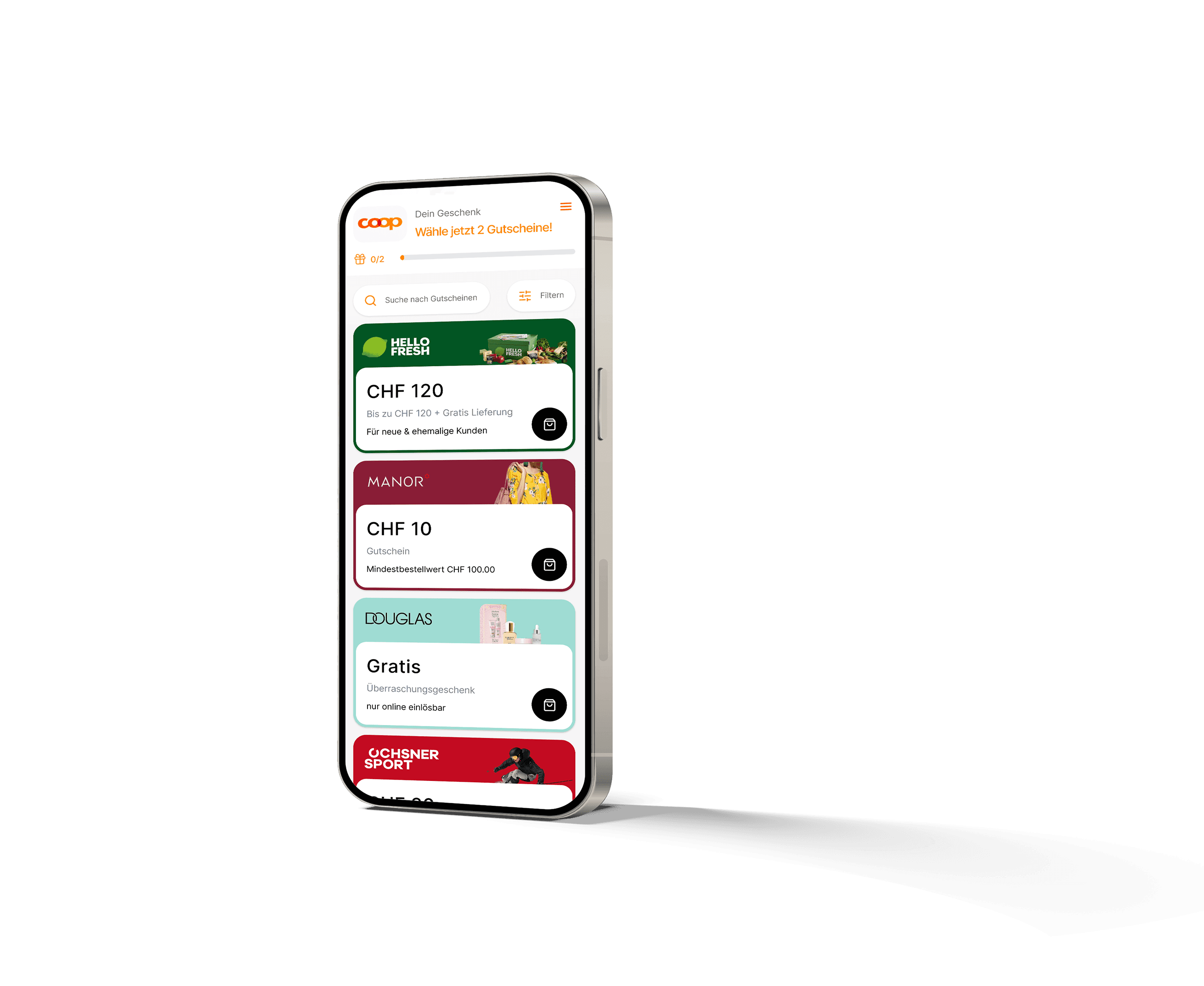 Smartphone mit Sovendus Voucher Network Produkt-Screen