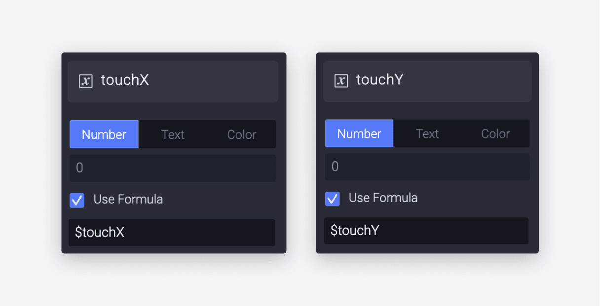Capture the touch position and then store it in a variable