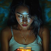 Image of a women looking at her phone