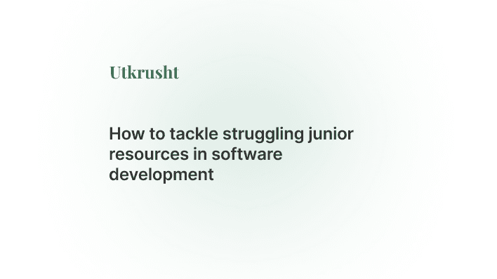 How to Tackle Struggling Junior Resources in Software Development