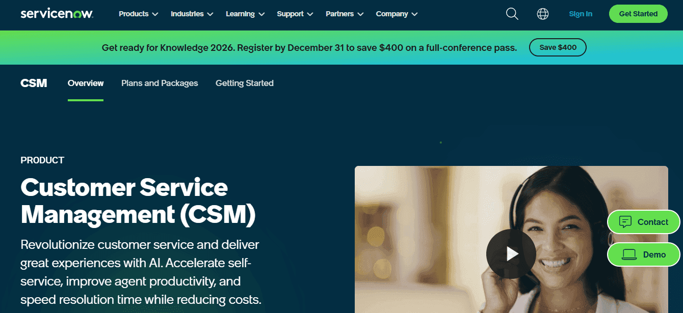 ServiceNow Customer Service Management (CSM)