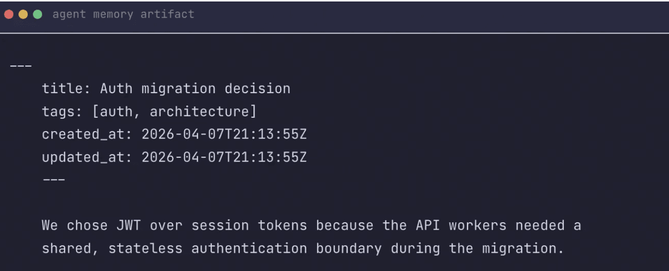 Agent Memory Artitfact