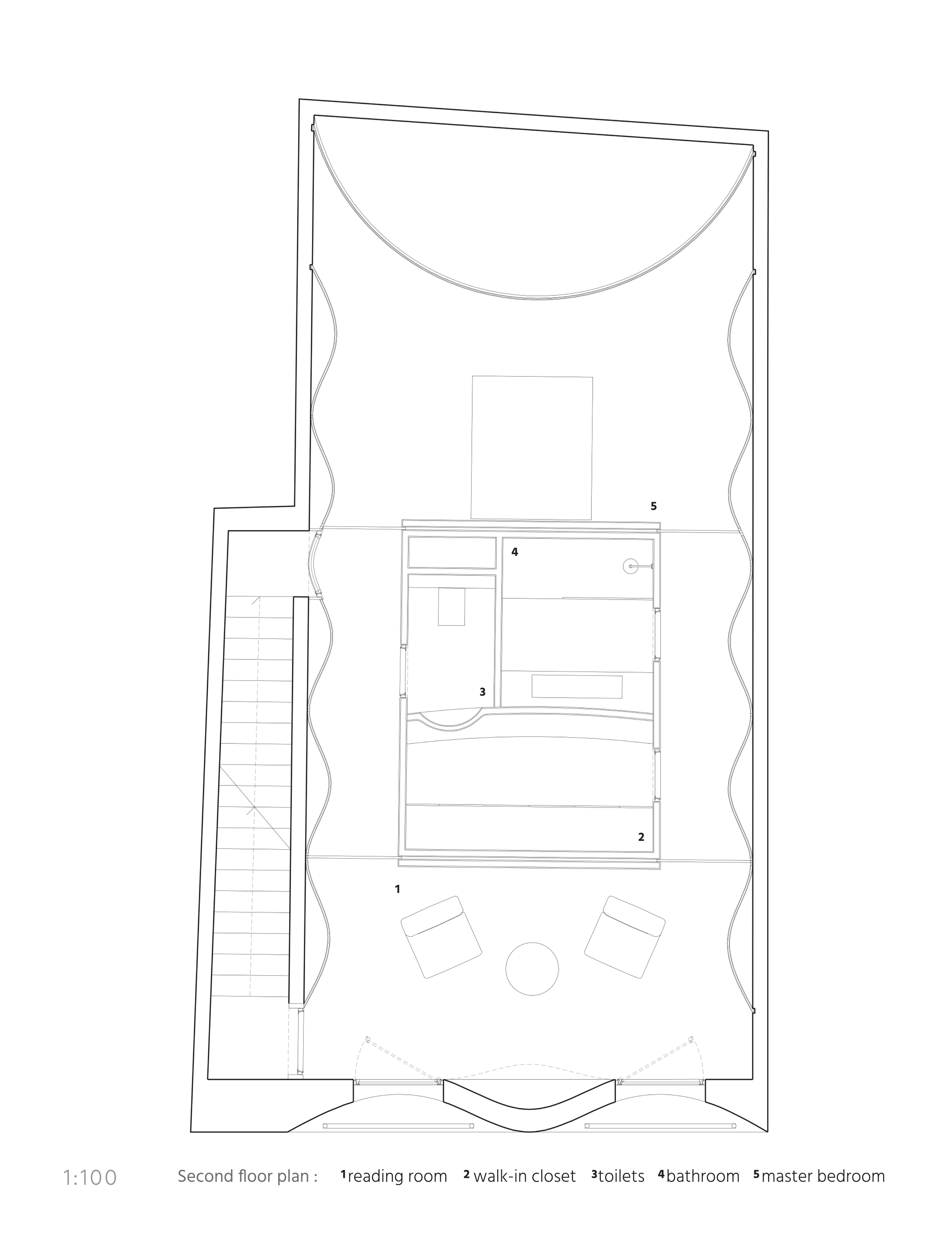 House in Lisbon plan bedroom
