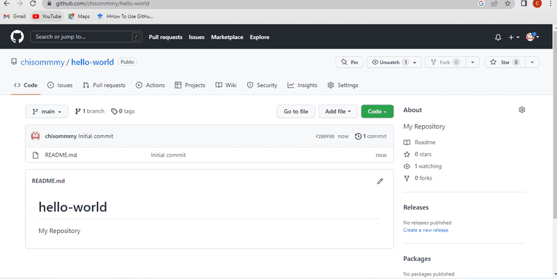 Successful GitHub repository creation