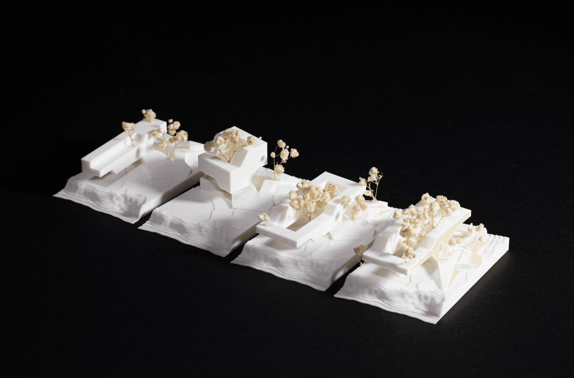 Physical massing model options, studying courtyard typologies