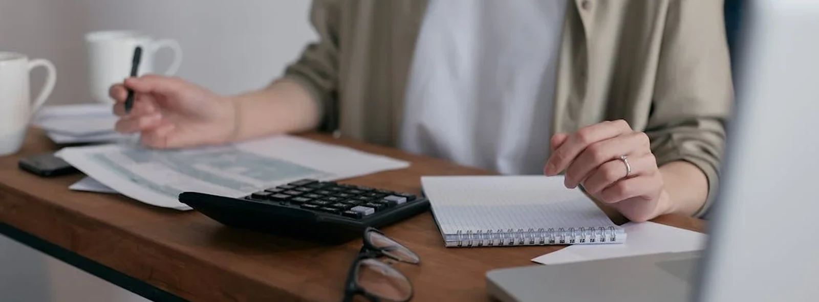 an accountant working hard at their desk