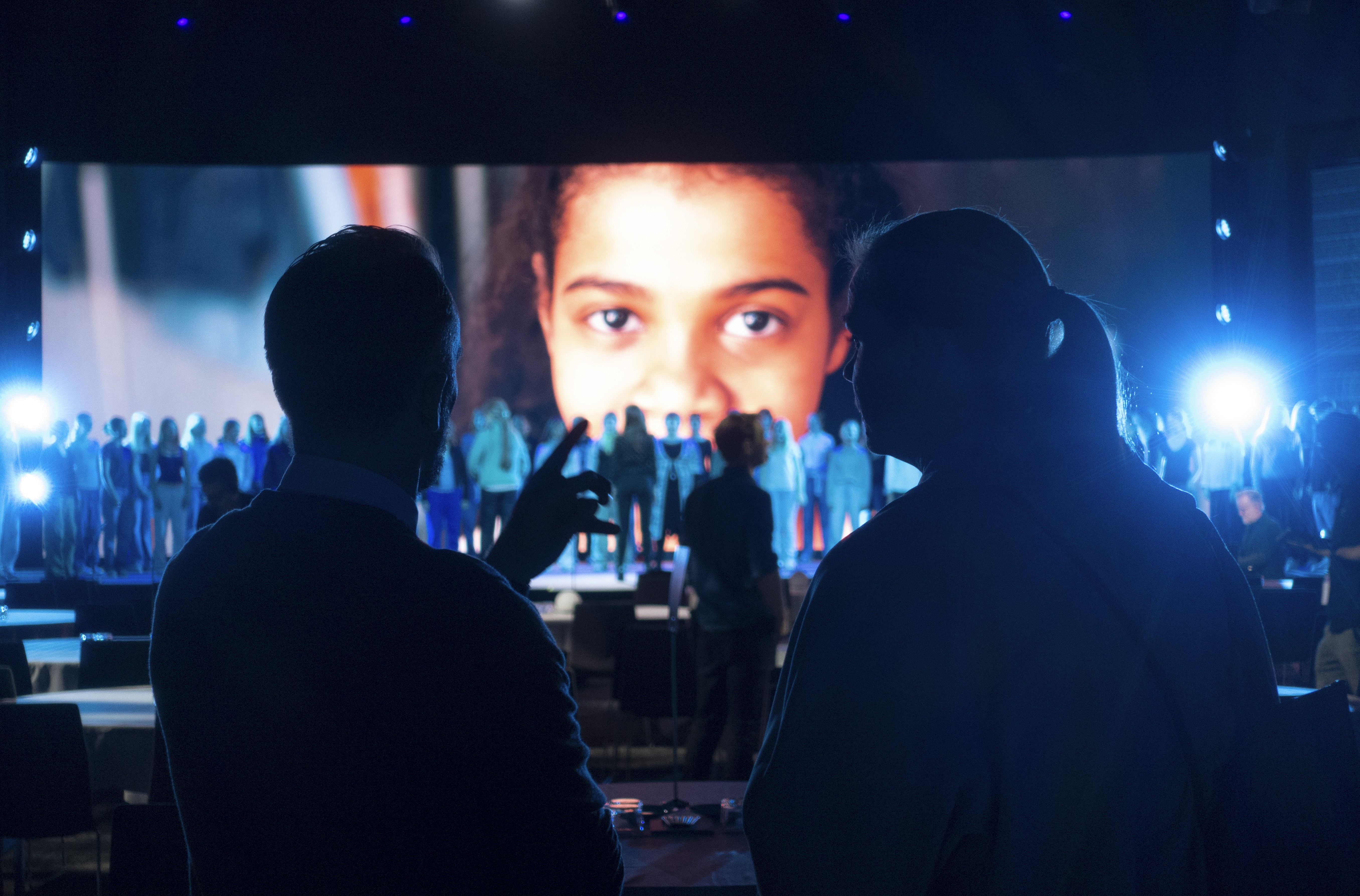 Two people planning an event