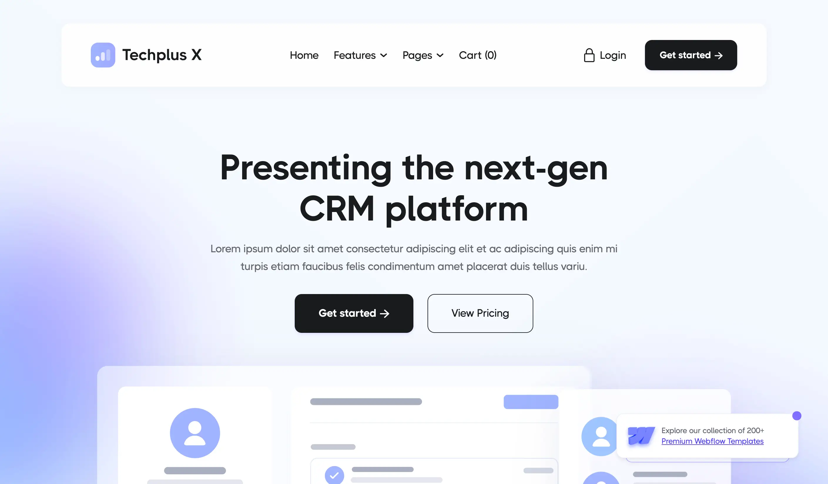 8 Stunning Webflow Templates to Elevate Your Site in 2026 - Techplus X ($79)