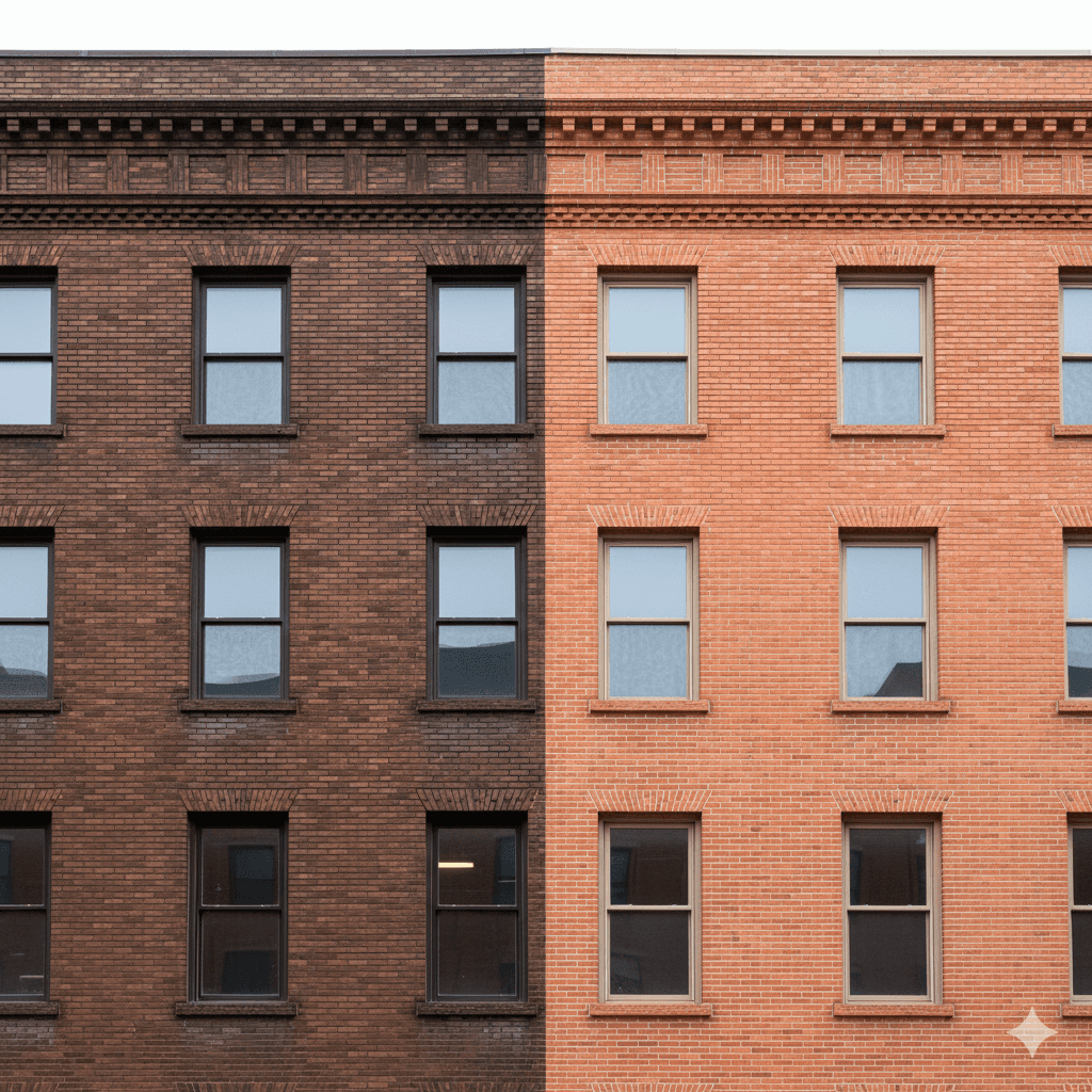 a living room filled with furniture and a large window