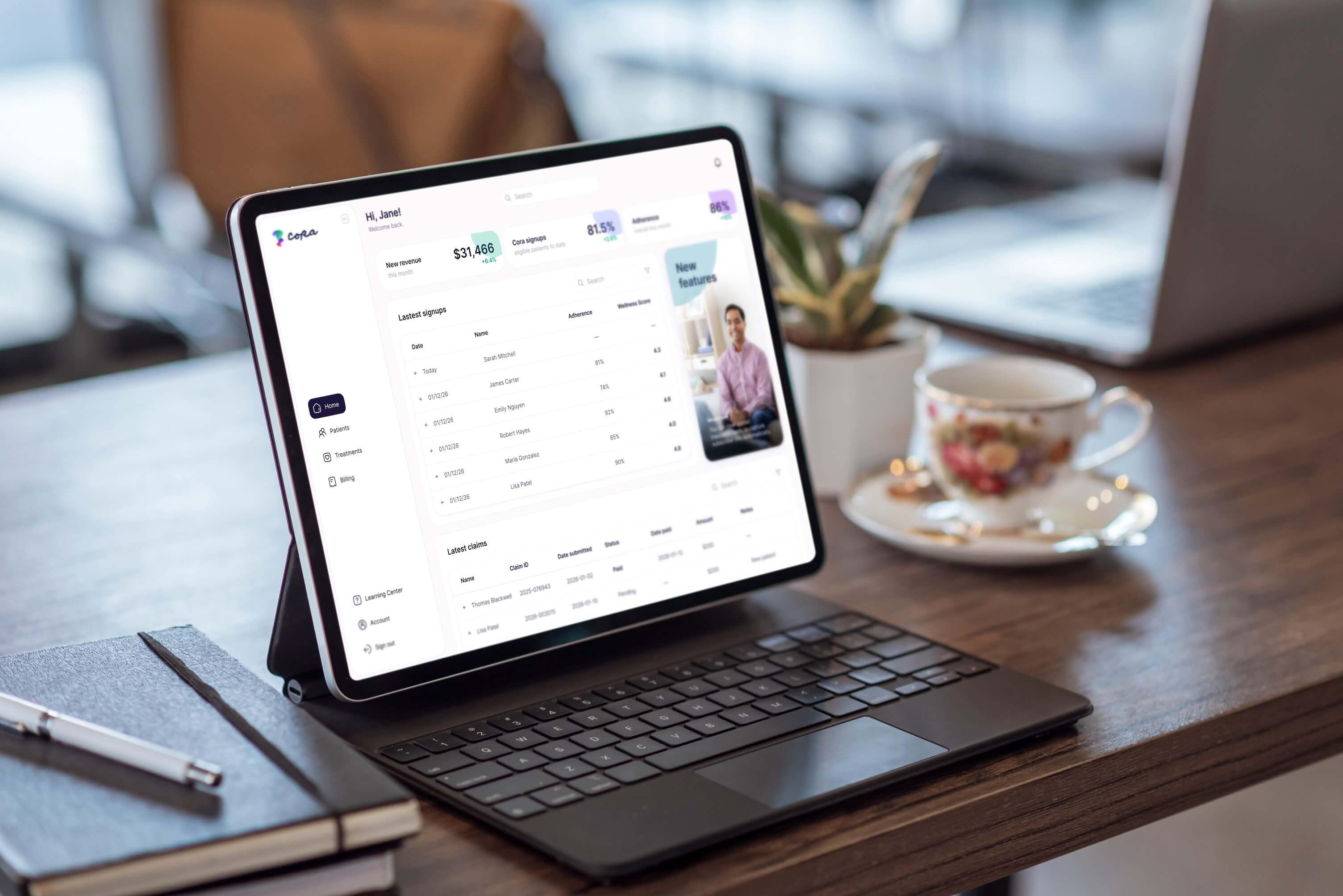 A mockup of Freelio's mobile app