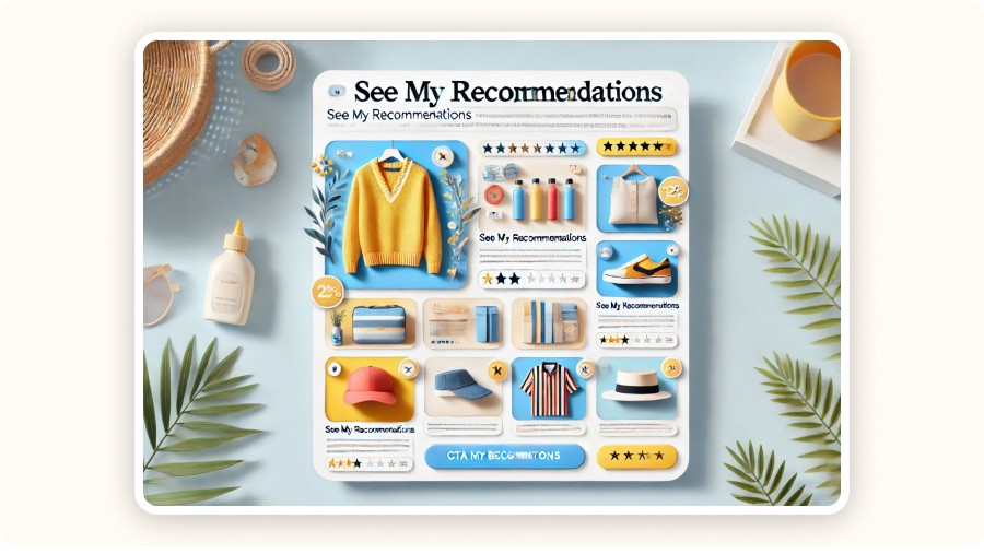 Design of a colorful and simple product recommendation email