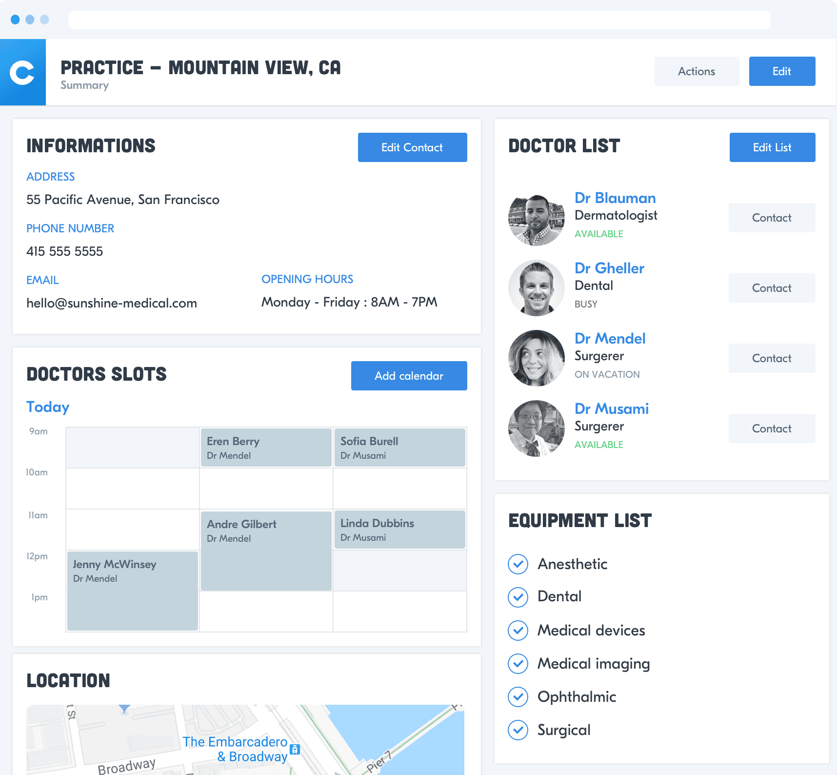 A Practice Summary View in Forest Admin.