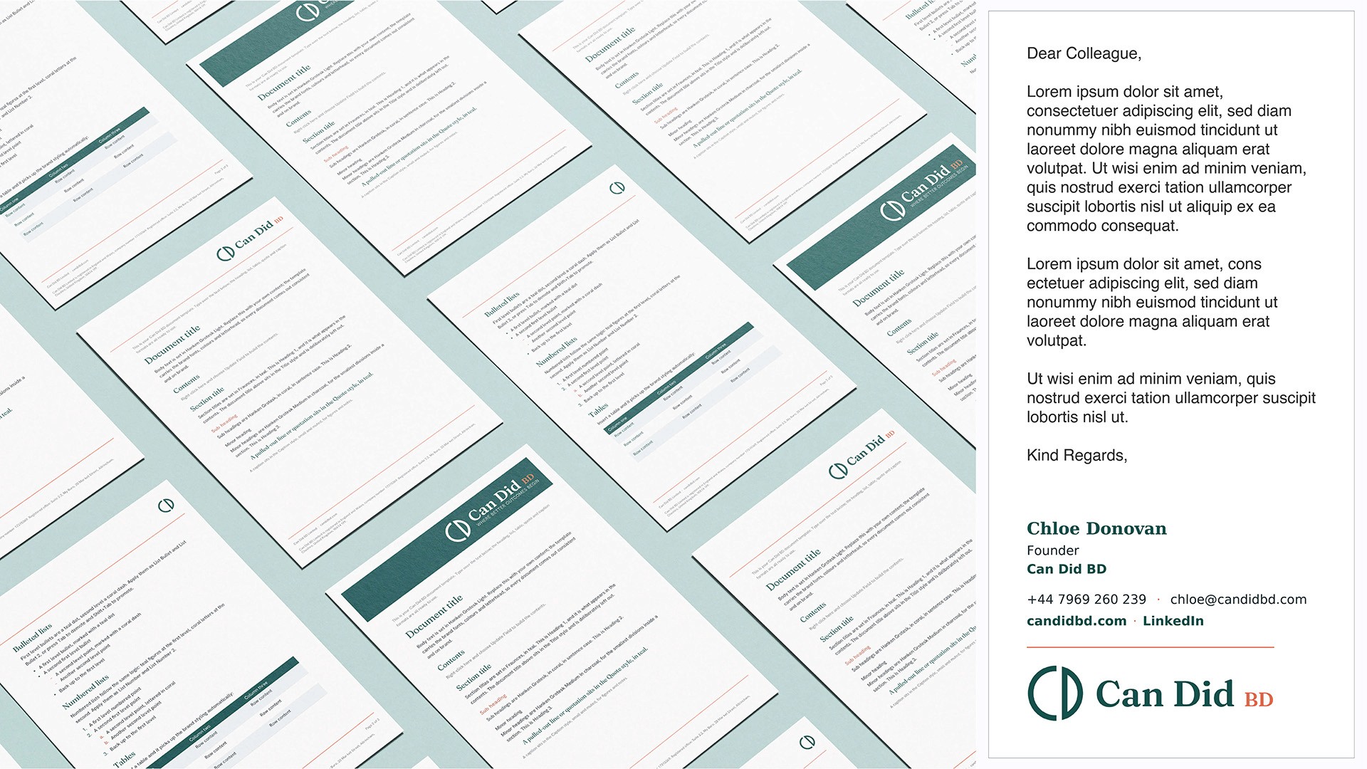 Can Did BD letterhead and email signature by Huw Mathias