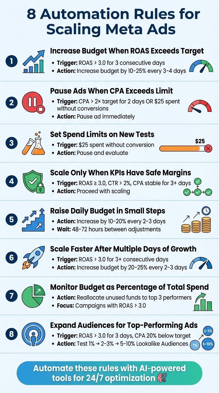 8 Meta Ads Automation Rules for Scaling Campaigns