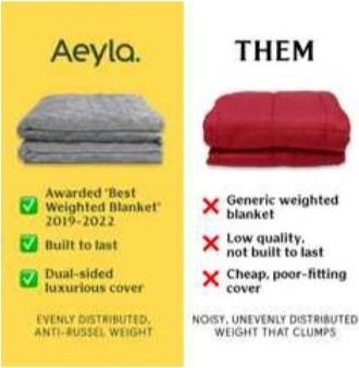 Aeyla static ad: Aeyla vs Them checklist
