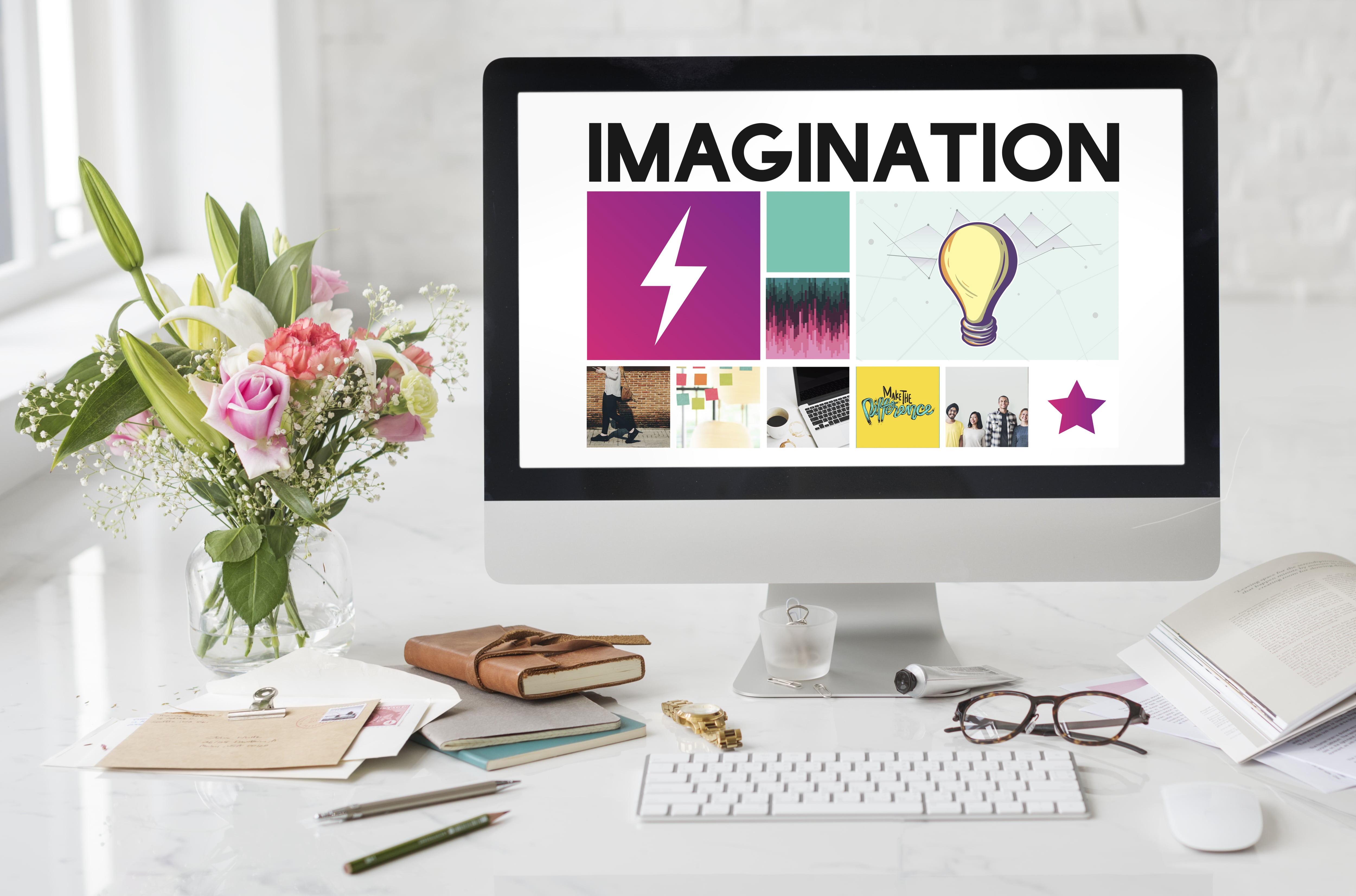 A creative moodboard of the imagination for brand buidling.