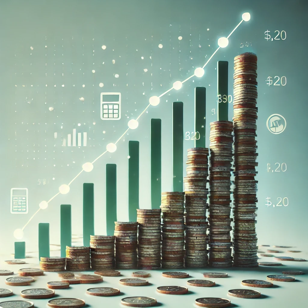 This is a conceptual picture of a budgeting solution in Airtable, displayed as a growing pile of money.