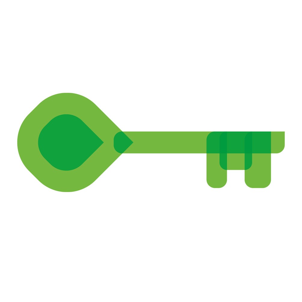 Stylized icon of a key