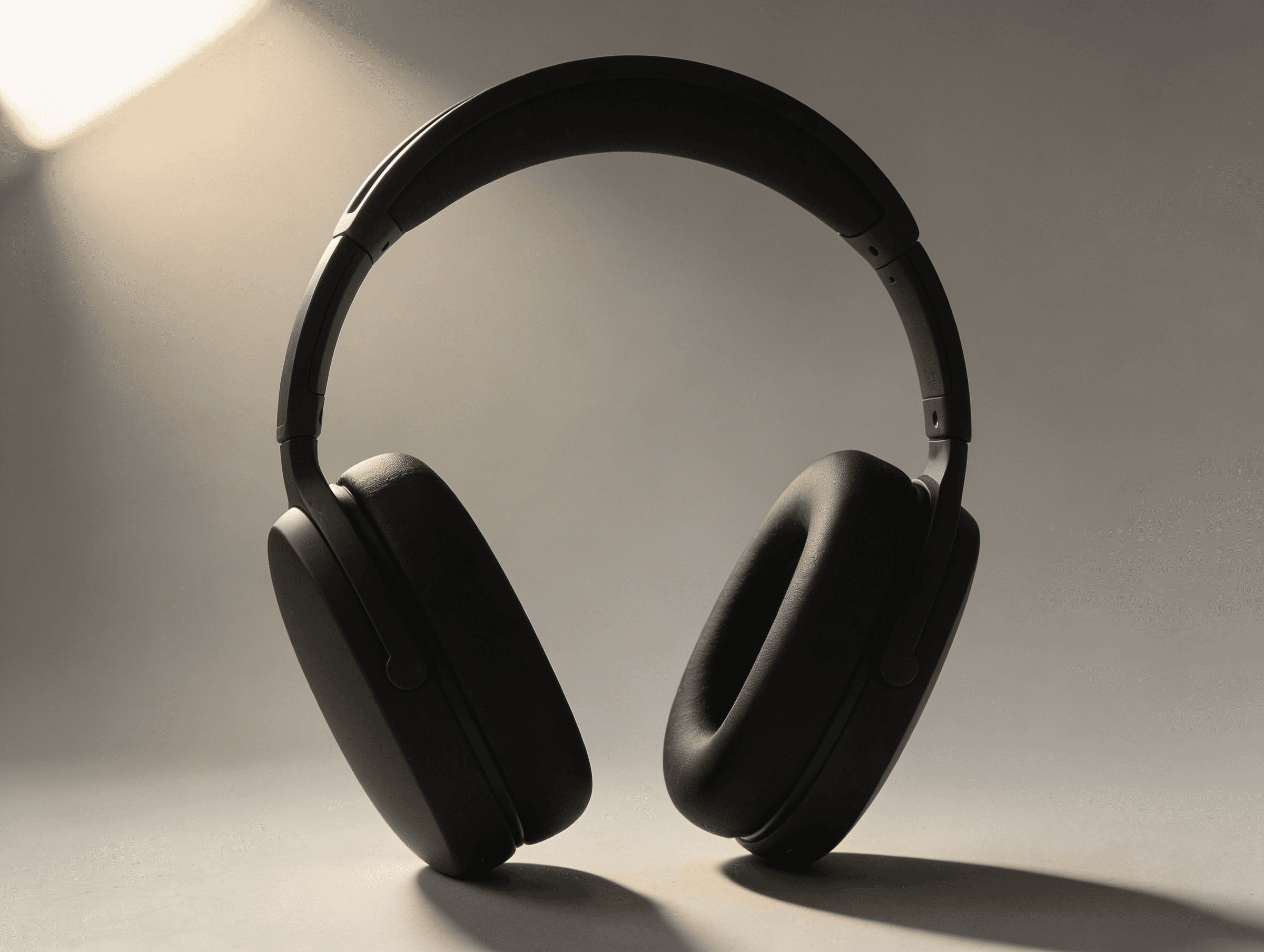 Detailed black headphones created by AI.