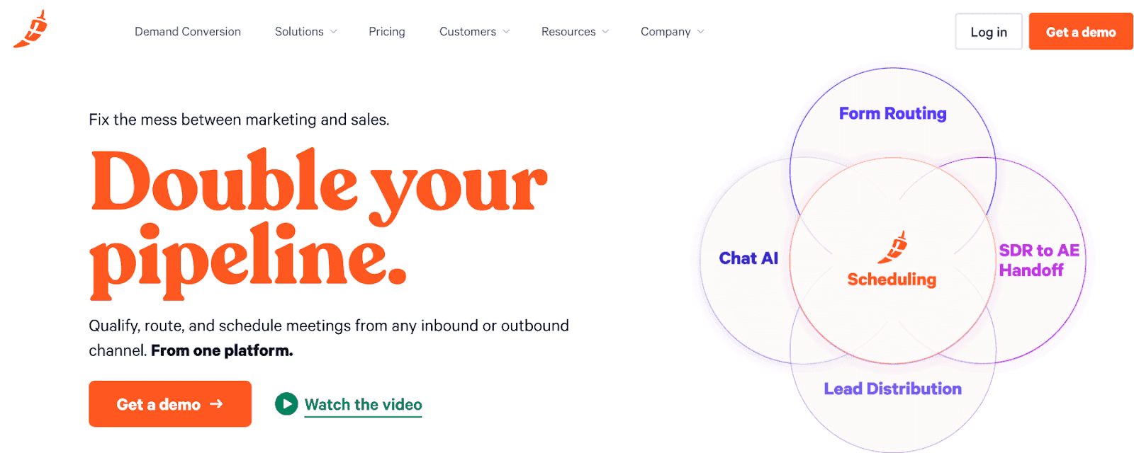 Product page screenshot of Chili Piper