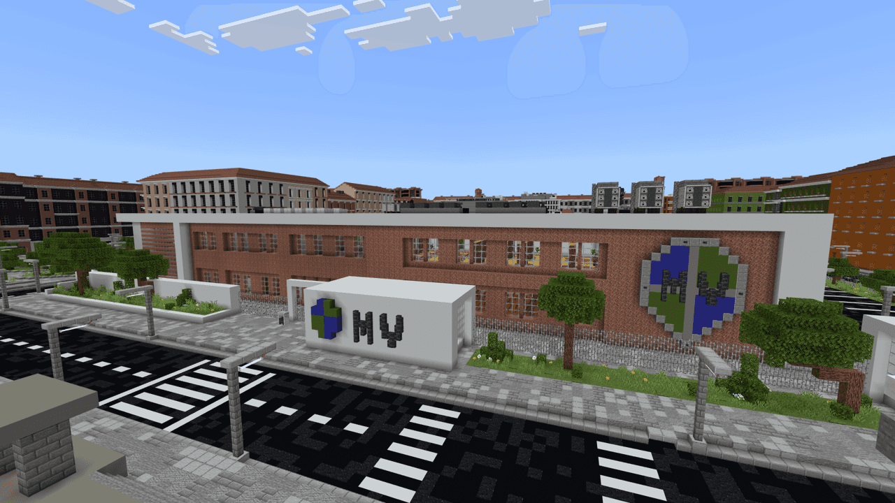 Fachada principal en Minecraft