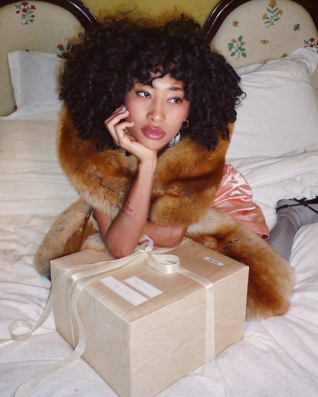 Sofia Coelho dressed in miu miu