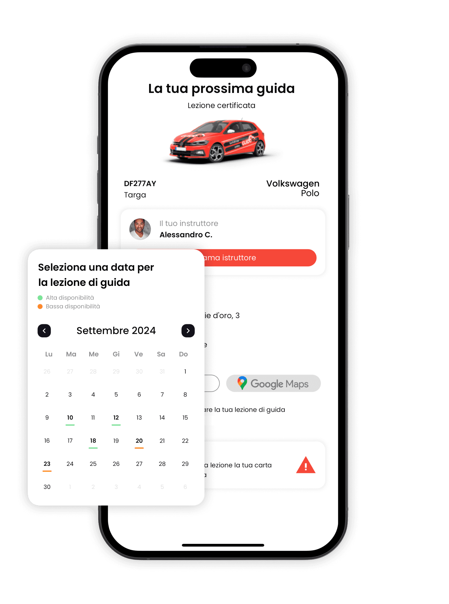 Guidoio interfaccia iscrizione in autoscuola