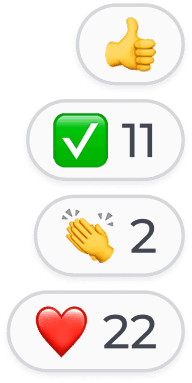 Reações de comentários