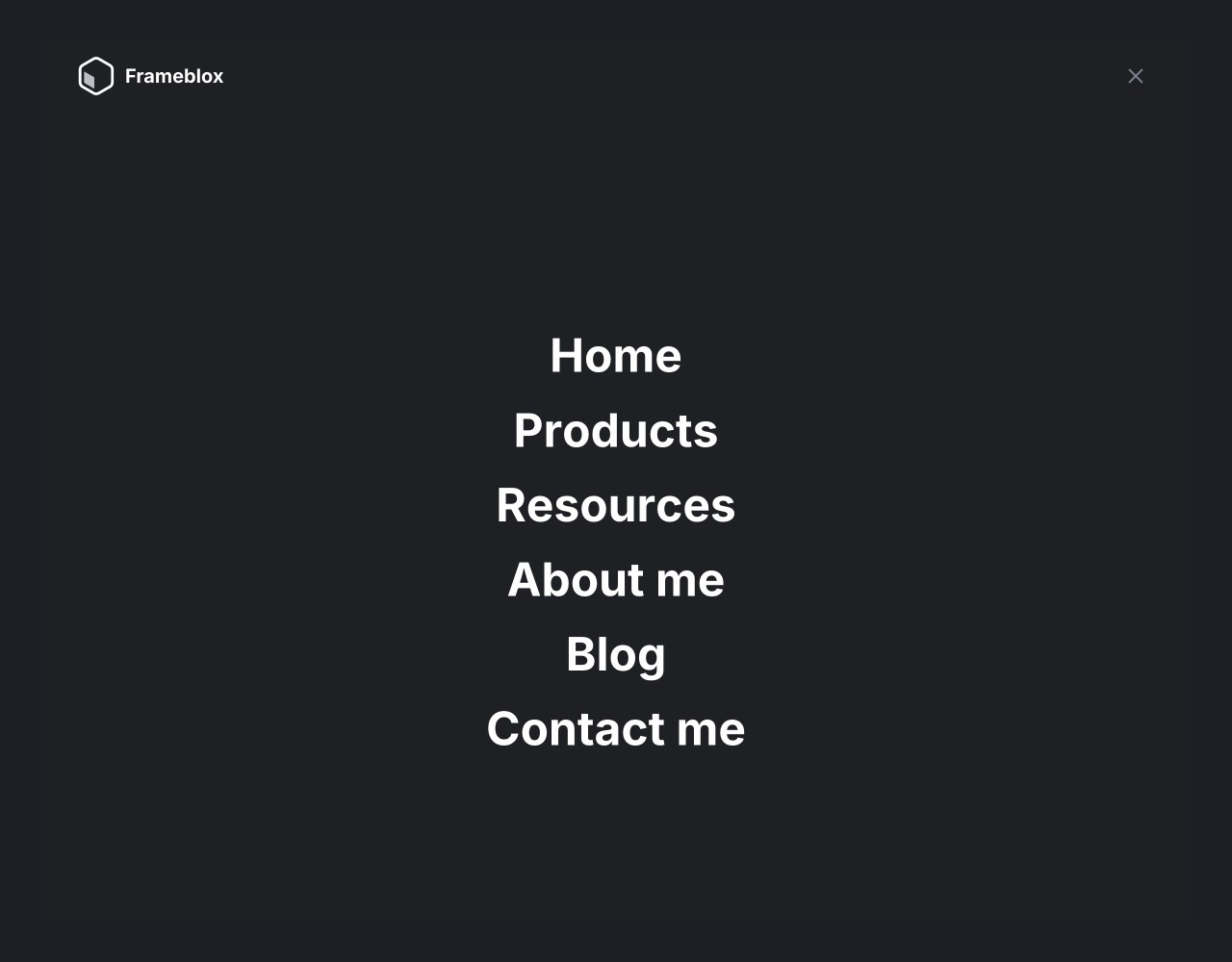 Framer Dark Navigation Section - Frameblox UI