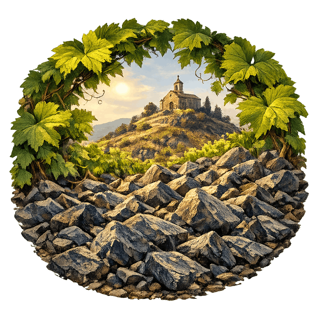 Detailed graphic of the Côte de Brouilly wine region.