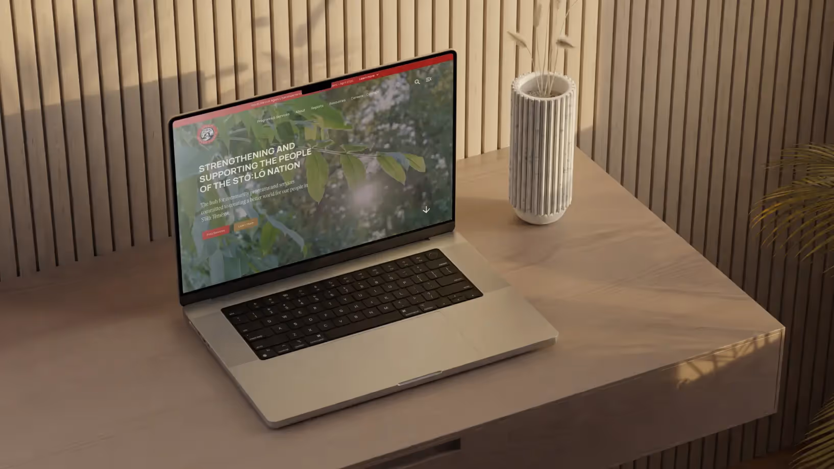 Stó:lō Service Agency website displayed on a digital device mockup website showcase