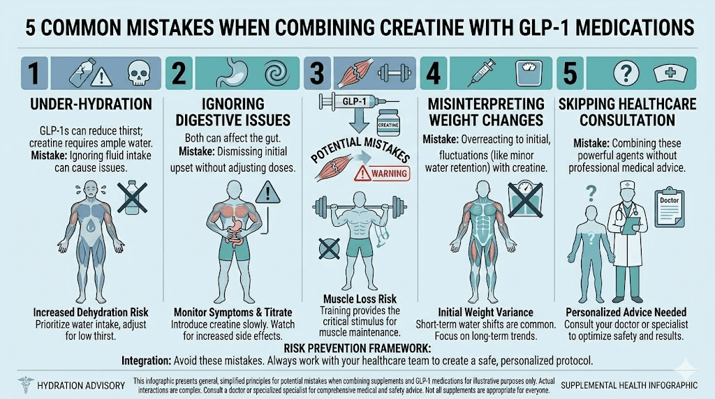 Common mistakes to avoid when taking creatine with GLP-1 weight loss medications