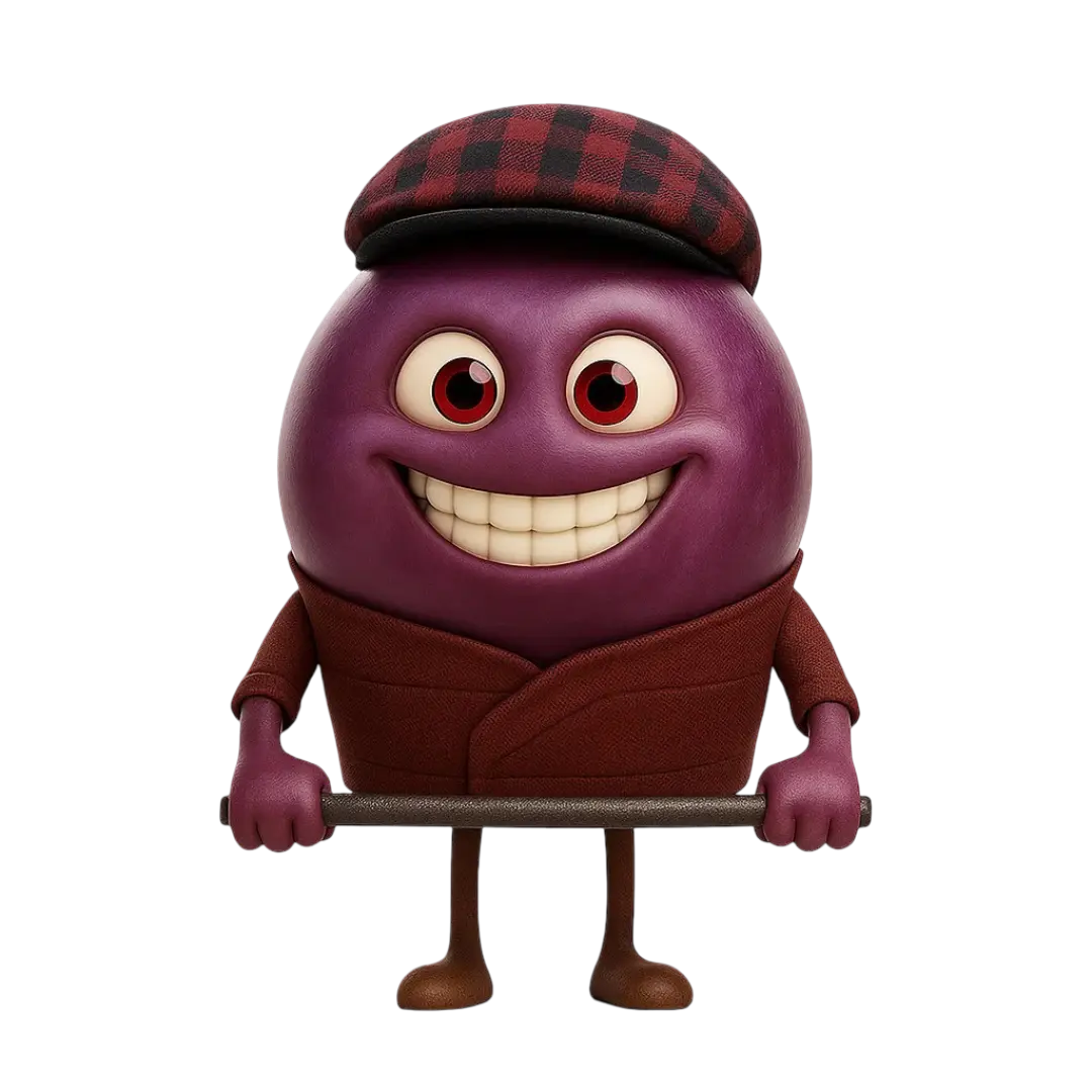 Alicante Bouschet grape berry illustration for wine education.