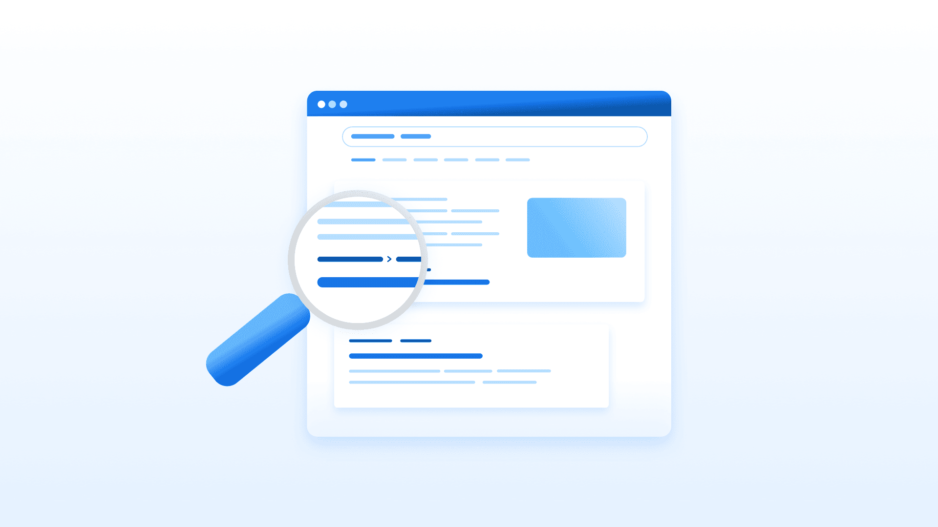 Magnifying glass and a browser window