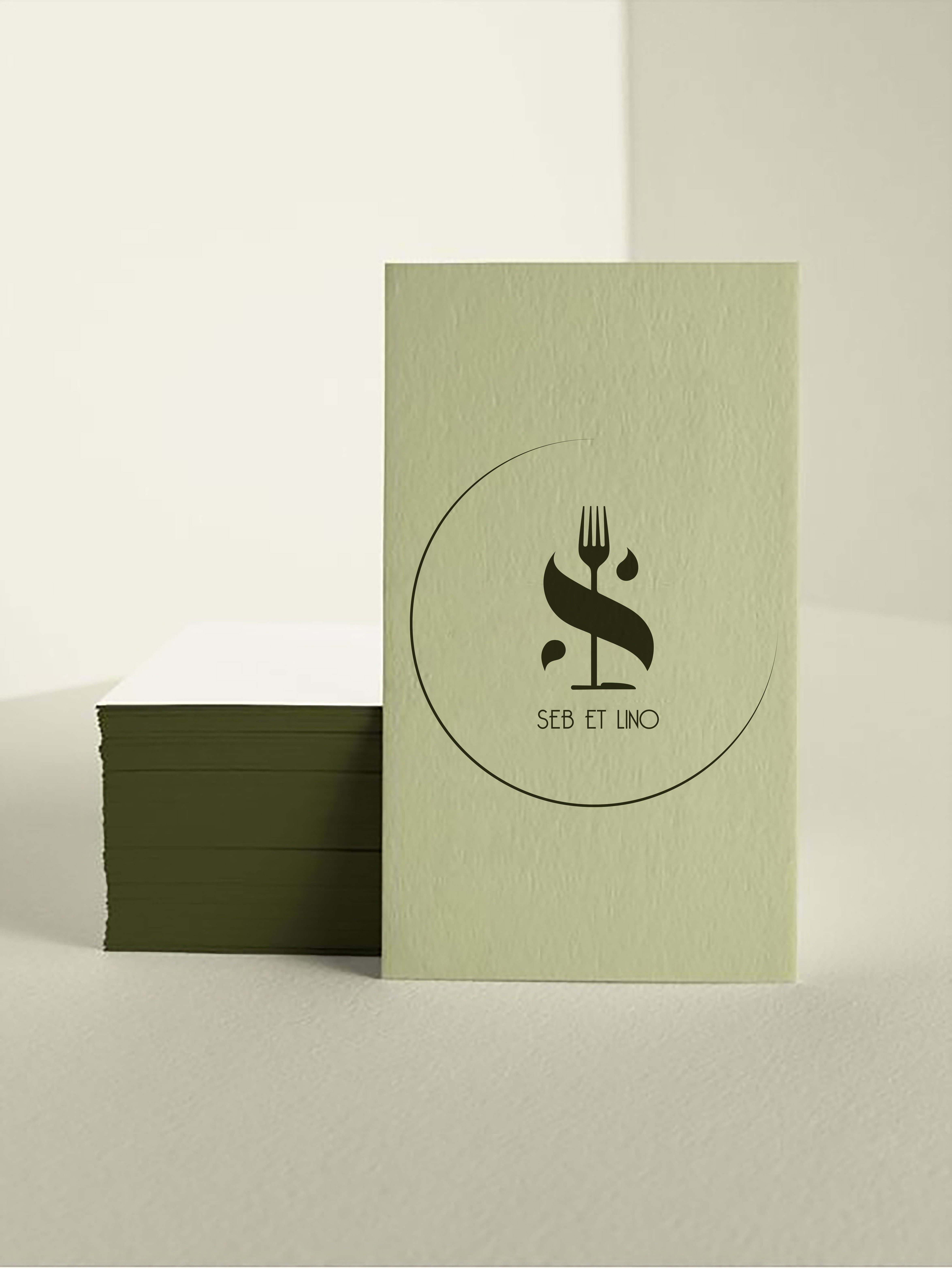Seb & Lino business cards and branded cards mockup