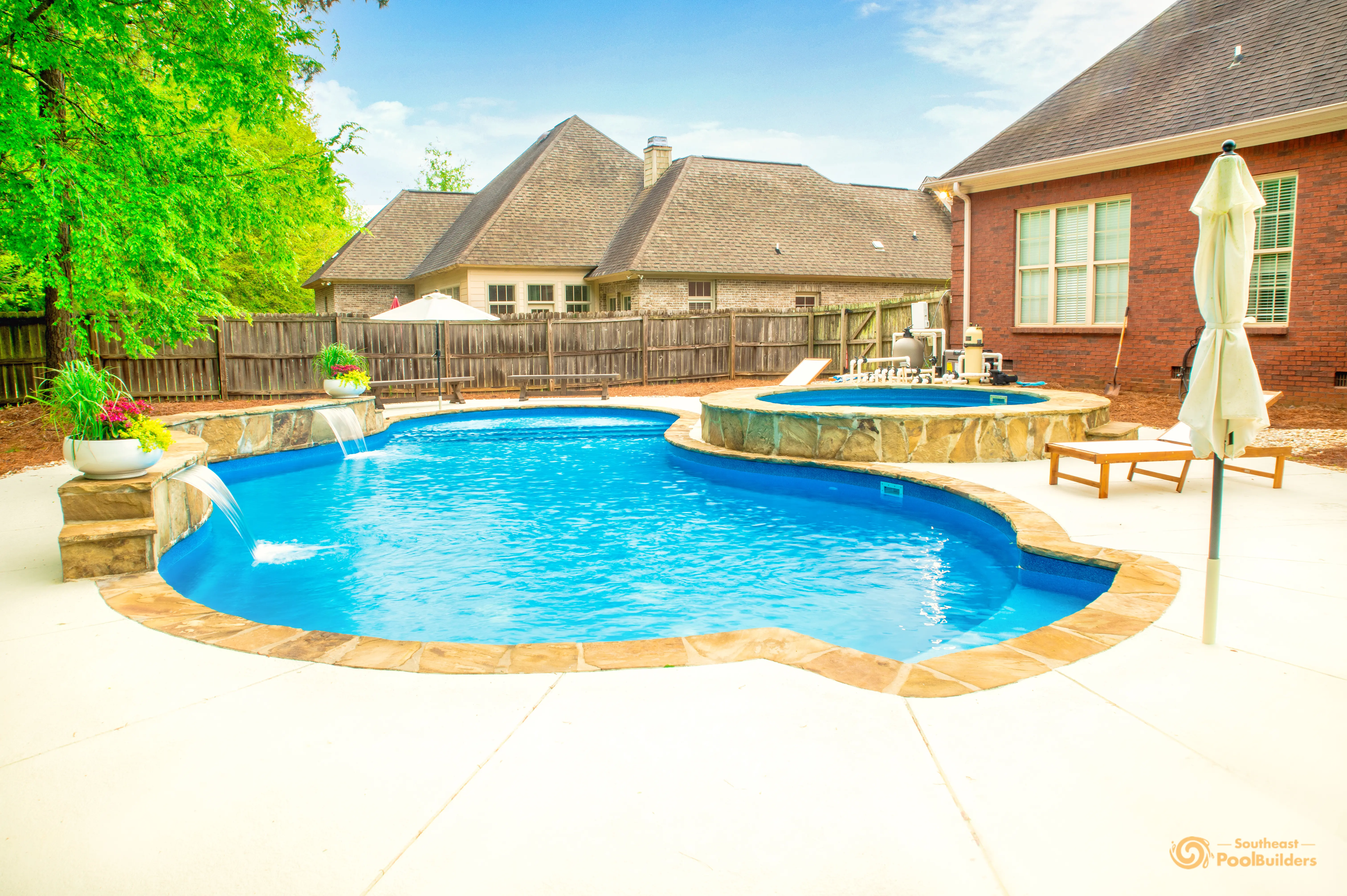 Vinyl Pool House View