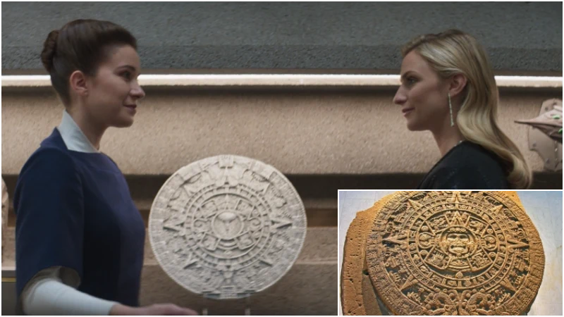 Comparison of the Aztec Sun Stone with an item in Luthen's shop in the series Andor.