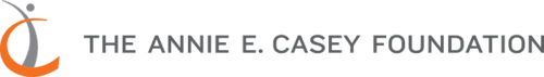 Logo of The Annie E. Casey Foundation featuring a stylized figure in a circle next to the organization's name in gray text.