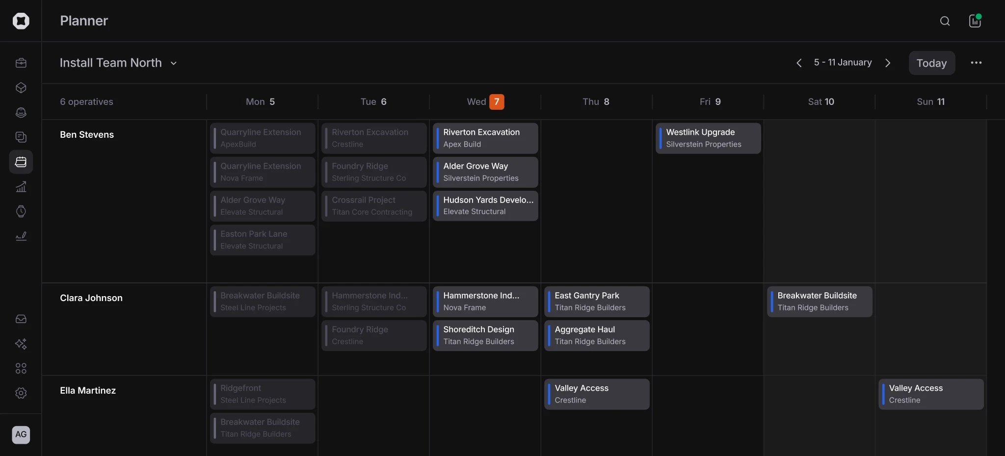 In dark mode, a drawing in Onetrace with multiple locations pinned. An orange pin for location 341 indicates “Follow up work” is needed.