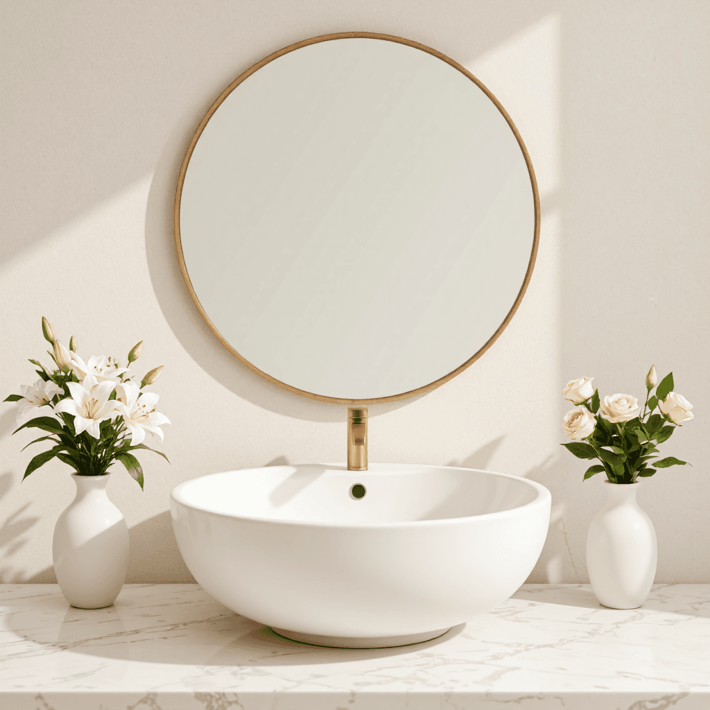product photography of bathroom sink and accessories