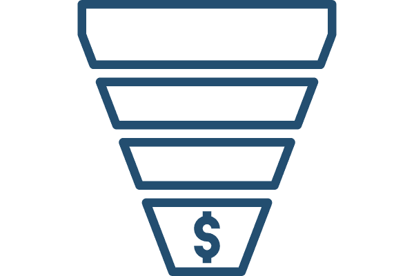 icon depicting a sales funnel
